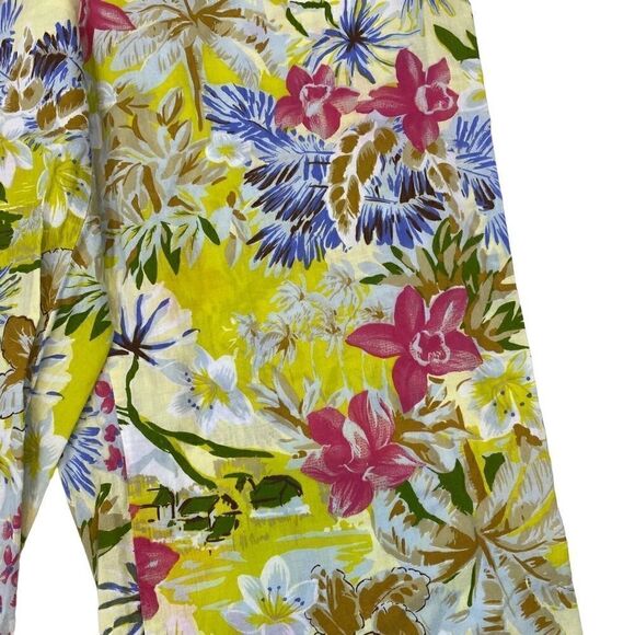 Red Ginger Yellow Floral Beach Pant Medium Slit Ankle - Picture 6 of 6